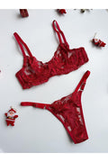 Tiana Red Underwired Bralette Set