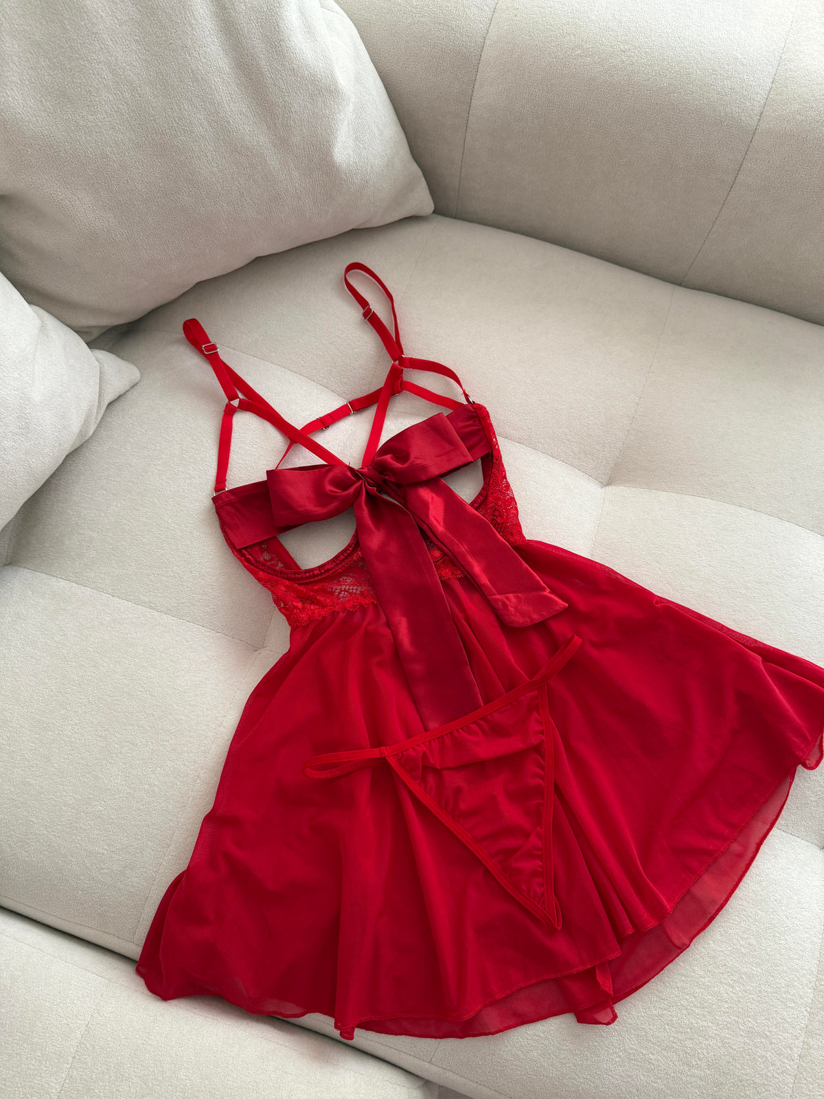 Vanessa Red Babydoll (Thong Included)