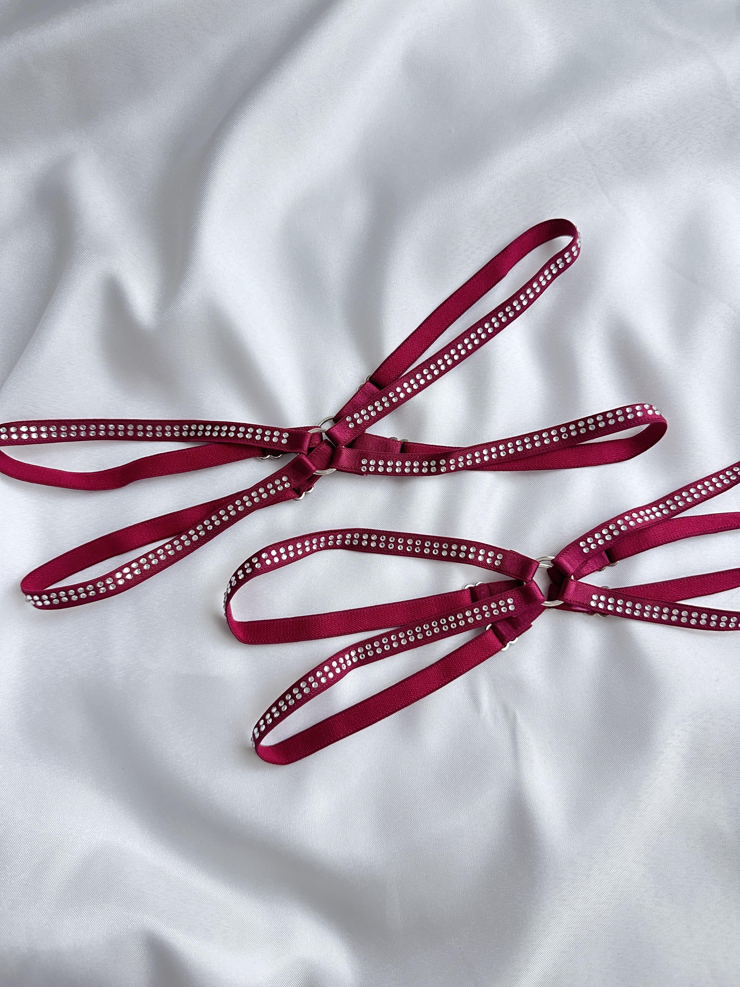 Cherry Red Glitter Leg Accessory