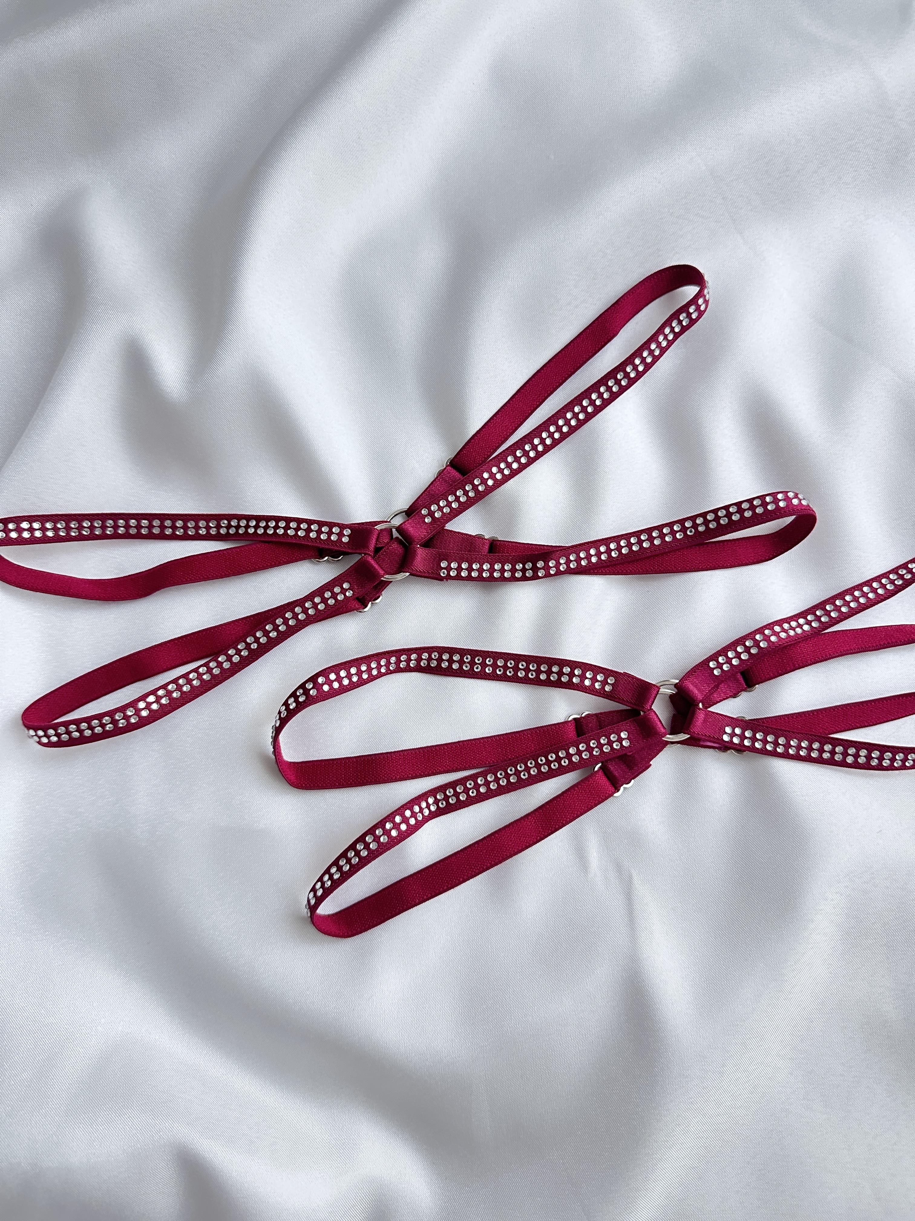 Cherry Red Glitter Leg Accessory