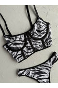 Zebra Desenli Bralet Takımı